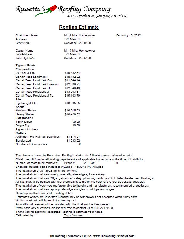 How to write an estimate letter example